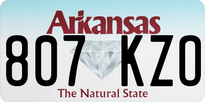 AR license plate 807KZO