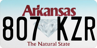 AR license plate 807KZR