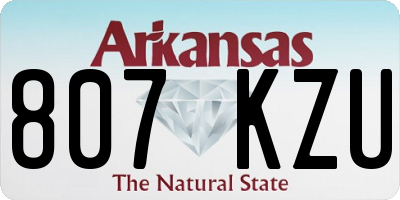 AR license plate 807KZU
