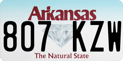 AR license plate 807KZW