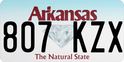 AR license plate 807KZX