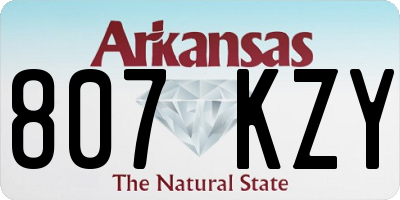 AR license plate 807KZY