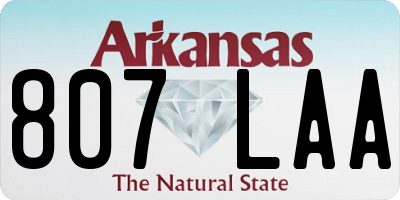AR license plate 807LAA