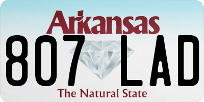 AR license plate 807LAD