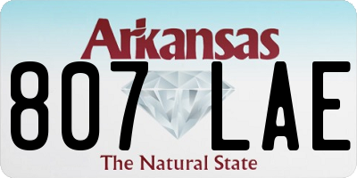 AR license plate 807LAE