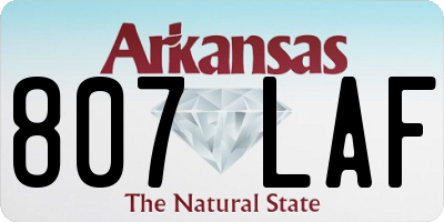 AR license plate 807LAF