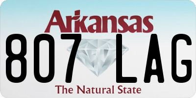 AR license plate 807LAG