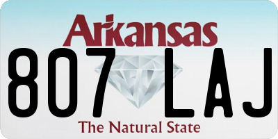 AR license plate 807LAJ
