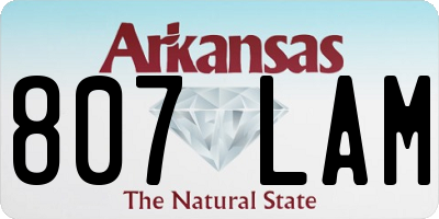 AR license plate 807LAM