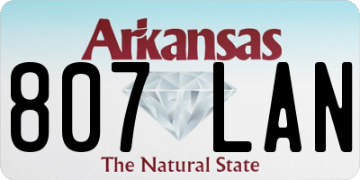 AR license plate 807LAN