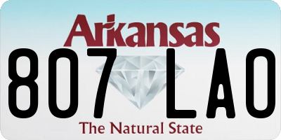 AR license plate 807LAO