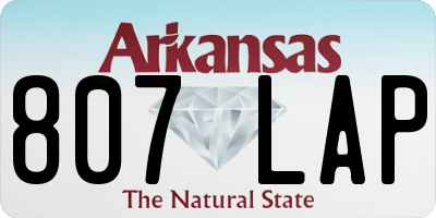 AR license plate 807LAP