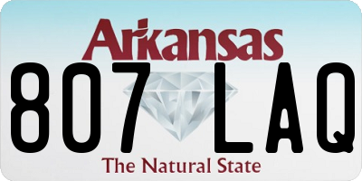 AR license plate 807LAQ