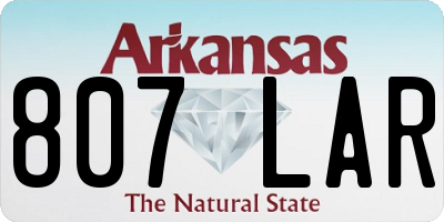 AR license plate 807LAR