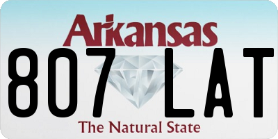 AR license plate 807LAT