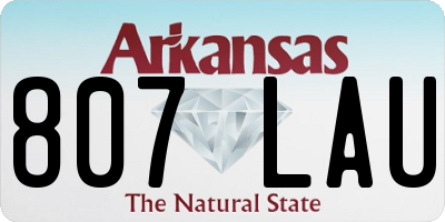 AR license plate 807LAU