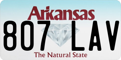 AR license plate 807LAV