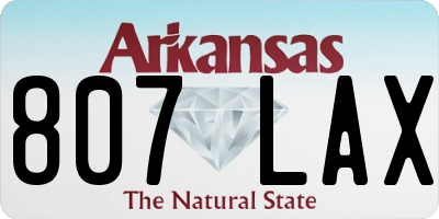 AR license plate 807LAX