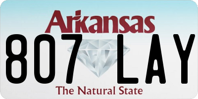 AR license plate 807LAY