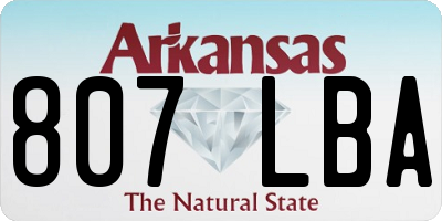 AR license plate 807LBA