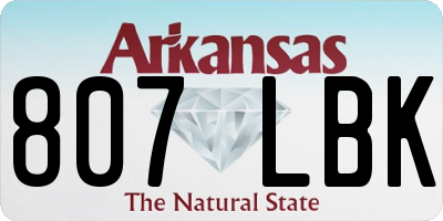 AR license plate 807LBK