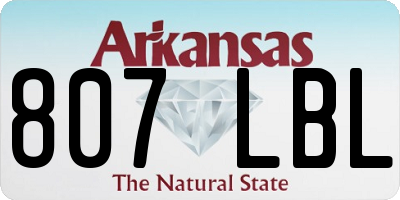 AR license plate 807LBL