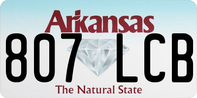 AR license plate 807LCB