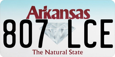AR license plate 807LCE
