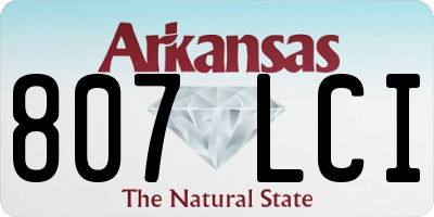 AR license plate 807LCI