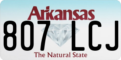 AR license plate 807LCJ