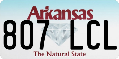 AR license plate 807LCL