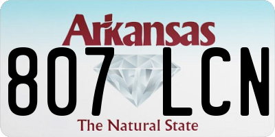 AR license plate 807LCN