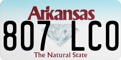 AR license plate 807LCO