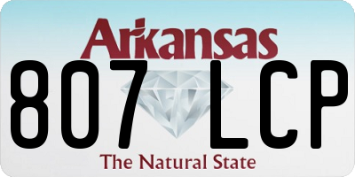 AR license plate 807LCP