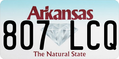 AR license plate 807LCQ