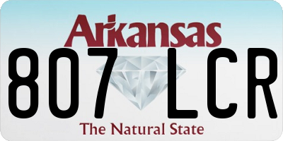 AR license plate 807LCR