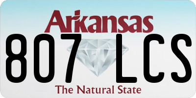 AR license plate 807LCS