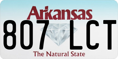 AR license plate 807LCT