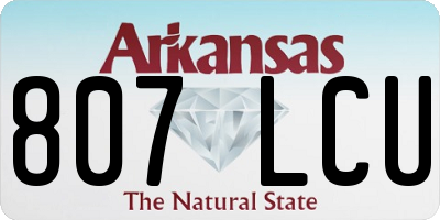 AR license plate 807LCU
