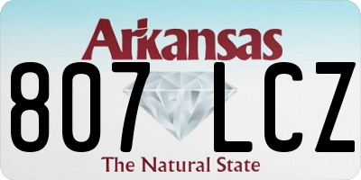 AR license plate 807LCZ