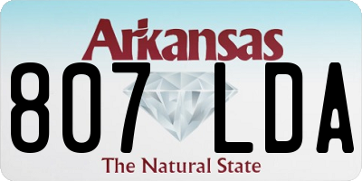AR license plate 807LDA