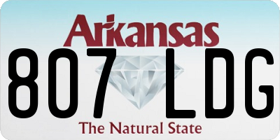 AR license plate 807LDG