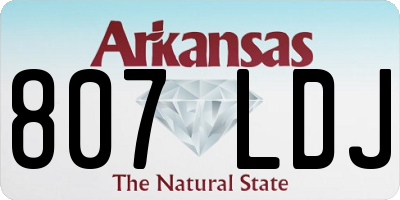 AR license plate 807LDJ
