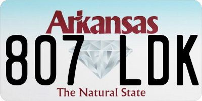 AR license plate 807LDK