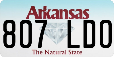 AR license plate 807LDO