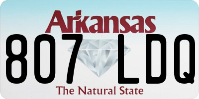 AR license plate 807LDQ