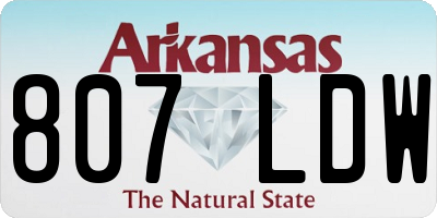 AR license plate 807LDW