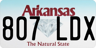 AR license plate 807LDX