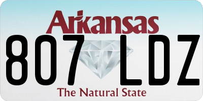 AR license plate 807LDZ