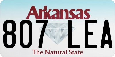 AR license plate 807LEA